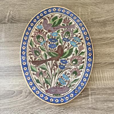 LOT 97K: Painted Stone Bird Oval & Mixed Media Bird Artwork