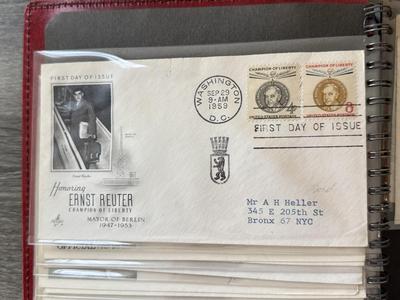 LOT 98K: Collection of First Day Stamp Issue Cover Envelopes in Book (1950s)