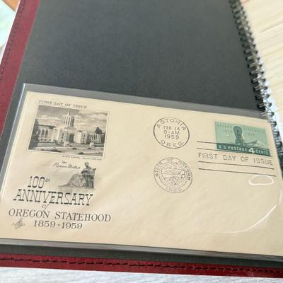 LOT 98K: Collection of First Day Stamp Issue Cover Envelopes in Book (1950s)