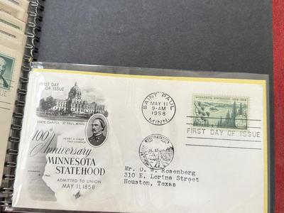 LOT 98K: Collection of First Day Stamp Issue Cover Envelopes in Book (1950s)