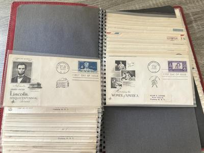 LOT 98K: Collection of First Day Stamp Issue Cover Envelopes in Book (1950s)