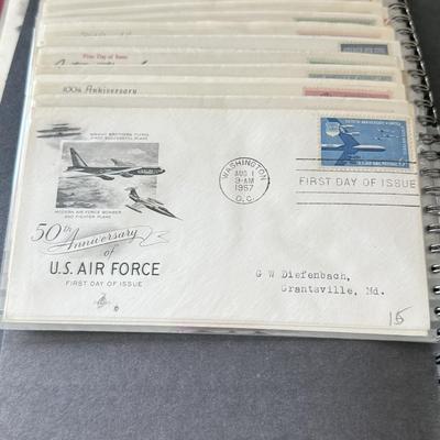 LOT 98K: Collection of First Day Stamp Issue Cover Envelopes in Book (1950s)