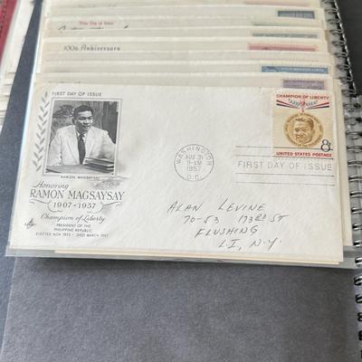 LOT 98K: Collection of First Day Stamp Issue Cover Envelopes in Book (1950s)