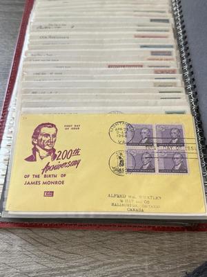 LOT 98K: Collection of First Day Stamp Issue Cover Envelopes in Book (1950s)