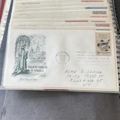 LOT 98K: Collection of First Day Stamp Issue Cover Envelopes in Book (1950s)