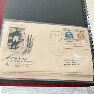LOT 98K: Collection of First Day Stamp Issue Cover Envelopes in Book (1950s)