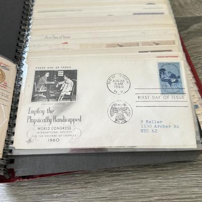LOT 98K: Collection of First Day Stamp Issue Cover Envelopes in Book (1950s)