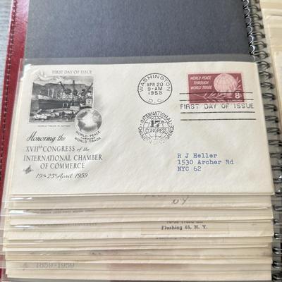 LOT 98K: Collection of First Day Stamp Issue Cover Envelopes in Book (1950s)