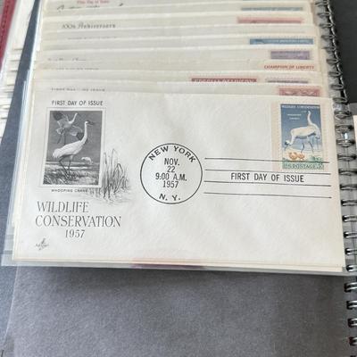 LOT 98K: Collection of First Day Stamp Issue Cover Envelopes in Book (1950s)