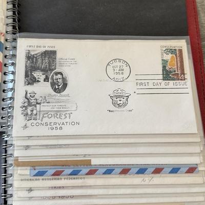 LOT 98K: Collection of First Day Stamp Issue Cover Envelopes in Book (1950s)