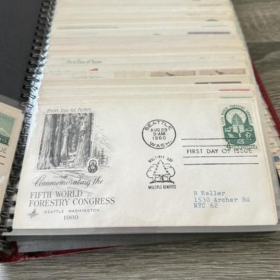 LOT 98K: Collection of First Day Stamp Issue Cover Envelopes in Book (1950s)