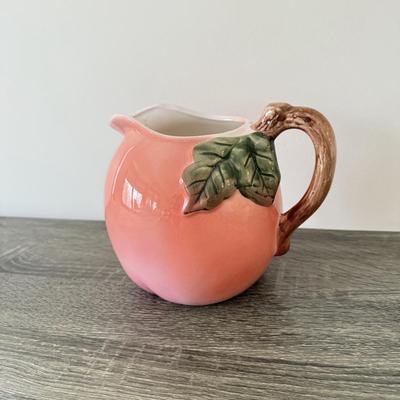 LOT 99K: Signed Lemon Artwork & Ceramic Peach Pitcher