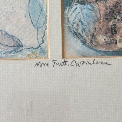 LOT 99K: Signed Lemon Artwork & Ceramic Peach Pitcher