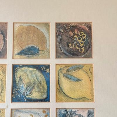 LOT 99K: Signed Lemon Artwork & Ceramic Peach Pitcher