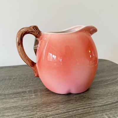 LOT 99K: Signed Lemon Artwork & Ceramic Peach Pitcher