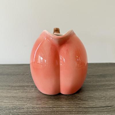 LOT 99K: Signed Lemon Artwork & Ceramic Peach Pitcher