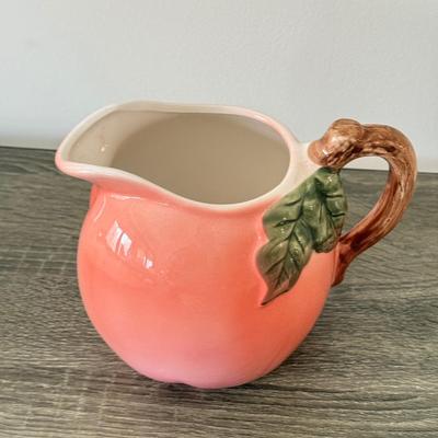 LOT 99K: Signed Lemon Artwork & Ceramic Peach Pitcher