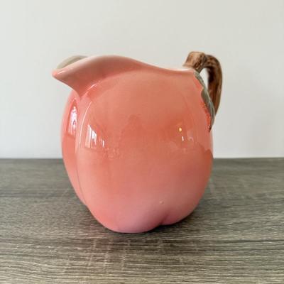 LOT 99K: Signed Lemon Artwork & Ceramic Peach Pitcher