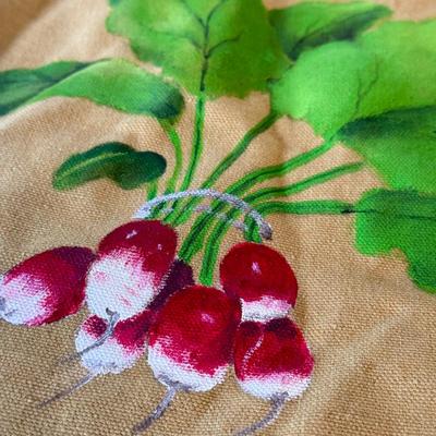LOT 120K: Large 15.5-inch “Vegetarian Platter” signed by Artist & Hand Painted Turnip Canvas Tote