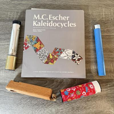 LOT 142K: MC Escher Kaleidocycles Book & Collection of Kaleidoscopes