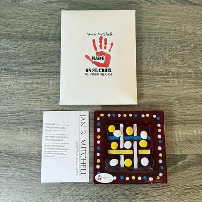 LOT 143K: Jan R Mitchell Designs Art Glass Tic Tac Toe Hand Made in the Virgin Islands