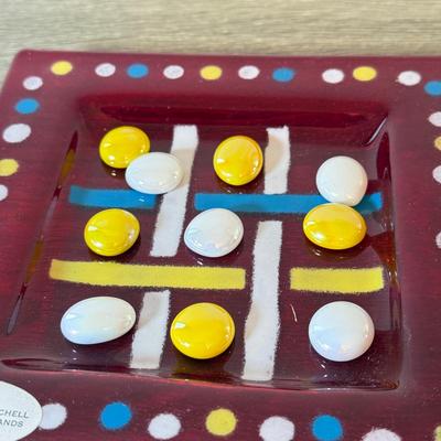 LOT 143K: Jan R Mitchell Designs Art Glass Tic Tac Toe Hand Made in the Virgin Islands