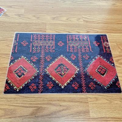 LOT 144K: Wooden Tray Hand Made in Jerusalem & Plastic Placemats from Israel Museum & National Parks Authority