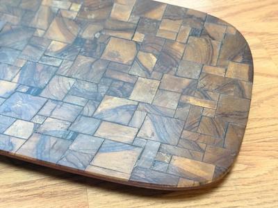 LOT 144K: Wooden Tray Hand Made in Jerusalem & Plastic Placemats from Israel Museum & National Parks Authority