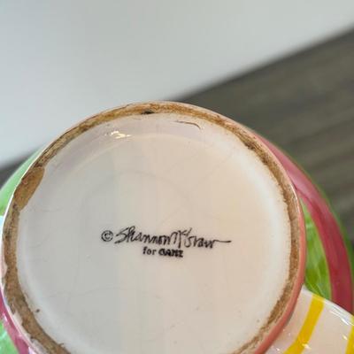 LOT 145K: Flamingo Lounge Dennis East Sign, Wood Flamingo Trinket Box made in India, Signed Pastel Pottery & More