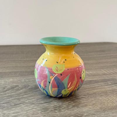 LOT 145K: Flamingo Lounge Dennis East Sign, Wood Flamingo Trinket Box made in India, Signed Pastel Pottery & More