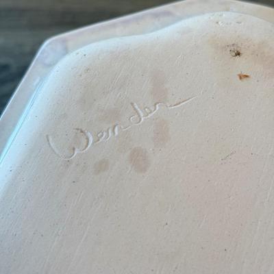 LOT 145K: Flamingo Lounge Dennis East Sign, Wood Flamingo Trinket Box made in India, Signed Pastel Pottery & More