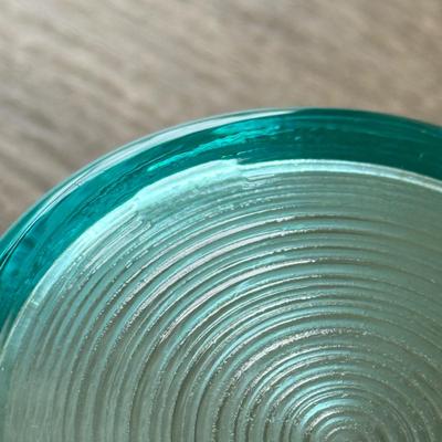 LOT 148K: Beautiful Bormioli Rocco Teal Glass Bowl Set