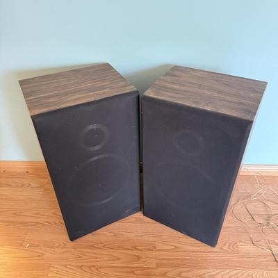 LOT 153F: Vintage TDC 4a 10” 2-way Ported Speakers w/ Audio Cables