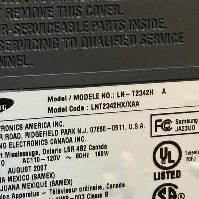 LOT 159F: Samsung TV Model LN-T2342H