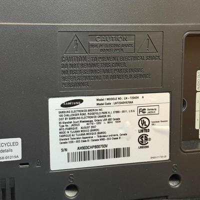 LOT 159F: Samsung TV Model LN-T2342H