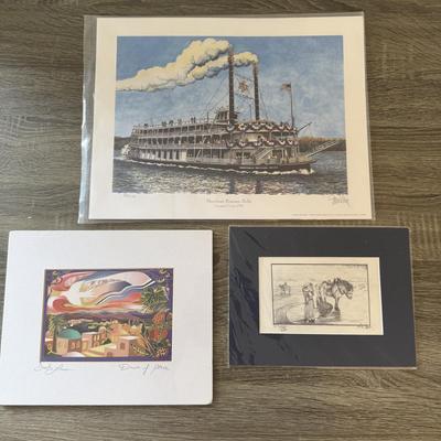 LOT 160: Matted Art Prints w/ Artist Signatures