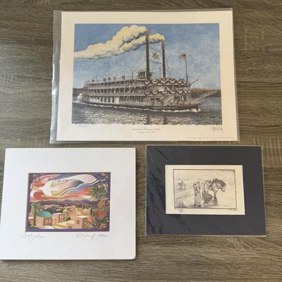 LOT 160: Matted Art Prints w/ Artist Signatures