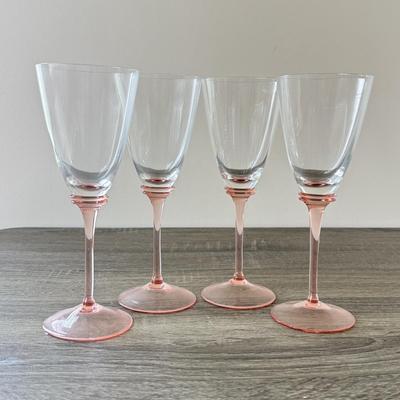 LOT 183K: Margarita Glasses, Pink Stem Wine Glasses & More Drinkware