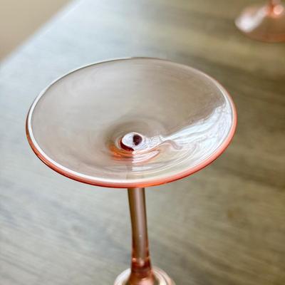 LOT 183K: Margarita Glasses, Pink Stem Wine Glasses & More Drinkware