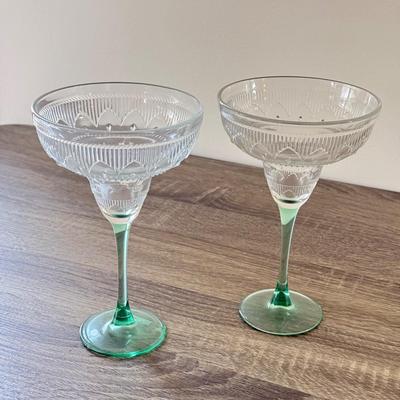 LOT 183K: Margarita Glasses, Pink Stem Wine Glasses & More Drinkware