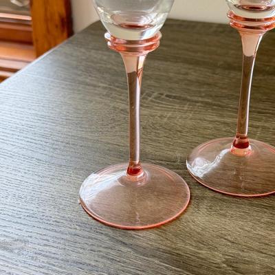 LOT 183K: Margarita Glasses, Pink Stem Wine Glasses & More Drinkware