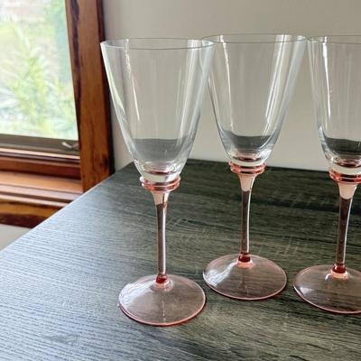 LOT 183K: Margarita Glasses, Pink Stem Wine Glasses & More Drinkware