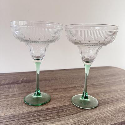 LOT 183K: Margarita Glasses, Pink Stem Wine Glasses & More Drinkware