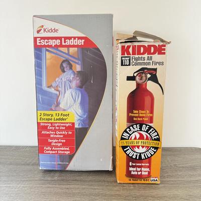 LOT 184F: Kidde Escape Ladder & Fire Extinguisher w/ Boxes