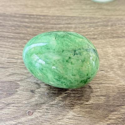 LOT 185K: Glass Paperweight and Marble Egg Collection - Signed & Millefiori