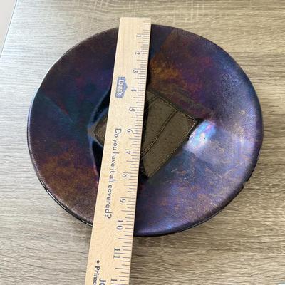LOT 186X: Gorgeous Signed Art Glass Dishes & Iridescent Bowl