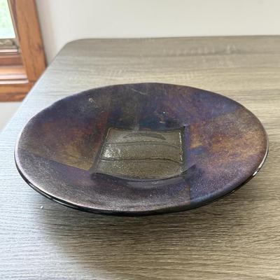 LOT 186X: Gorgeous Signed Art Glass Dishes & Iridescent Bowl
