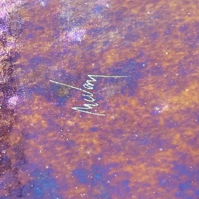 LOT 186X: Gorgeous Signed Art Glass Dishes & Iridescent Bowl
