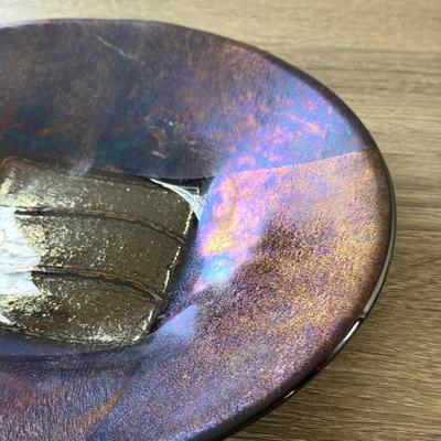 LOT 186X: Gorgeous Signed Art Glass Dishes & Iridescent Bowl