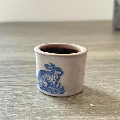 LOT 188: Carved Rabbit Whistle w/ Stamp & Mini Pottery Collection: Stoneware, Signed & More